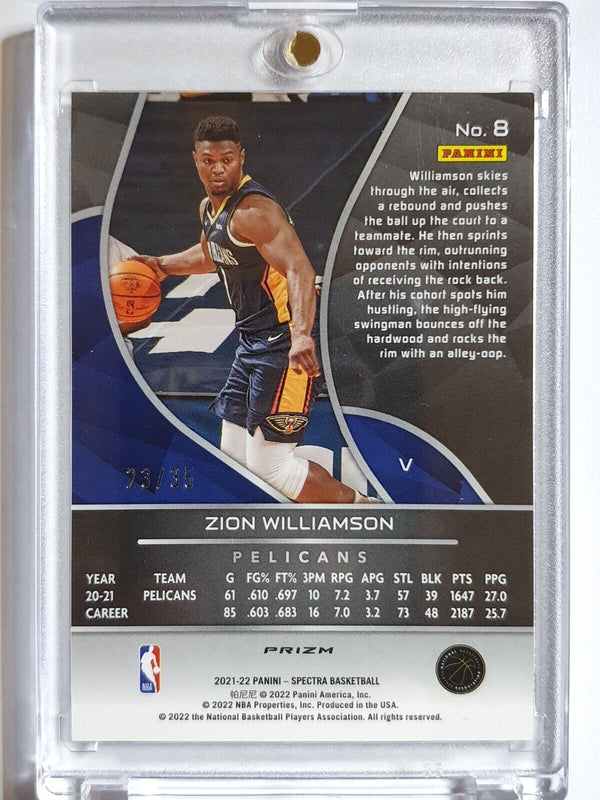 2021 Panini Spectra Zion Williamson #8 ASTRAL /35 Prizm - Ready to Grade