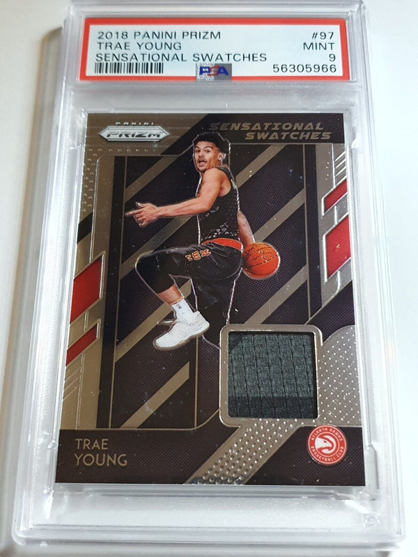 2018 Prizm Trae Young Rookie #PATCH Game Worn 2 Color Jersey - PSA 9 (LOW POP)