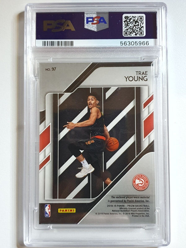 2018 Prizm Trae Young Rookie #PATCH Game Worn 2 Color Jersey - PSA 9 (LOW POP)