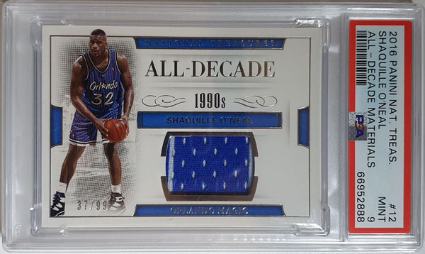 2016 National Treasures Shaquille O'Neal #PATCH /99 Game Jersey - PSA 9 (POP 3)