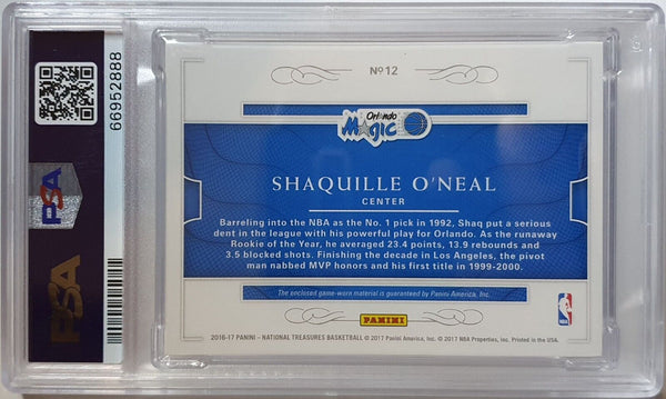 2016 National Treasures Shaquille O'Neal #PATCH /99 Game Jersey - PSA 9 (POP 3)