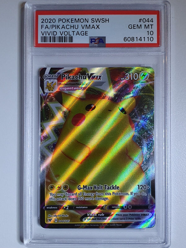 2020 Pokemon Pikachu VMAX 044/185 Vivid Voltage - PSA 10