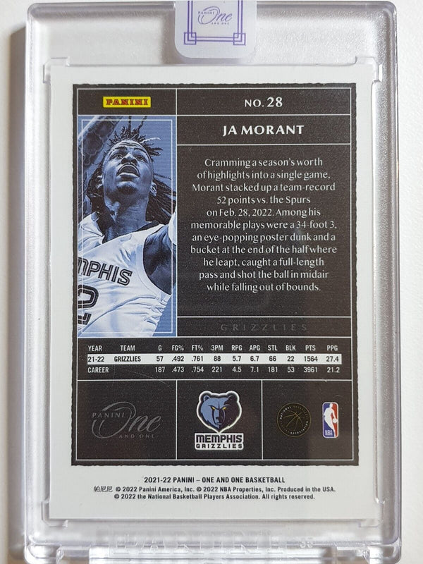 2021 Panini One and One Ja Morant #28 HOLO /99 - Panini Sealed