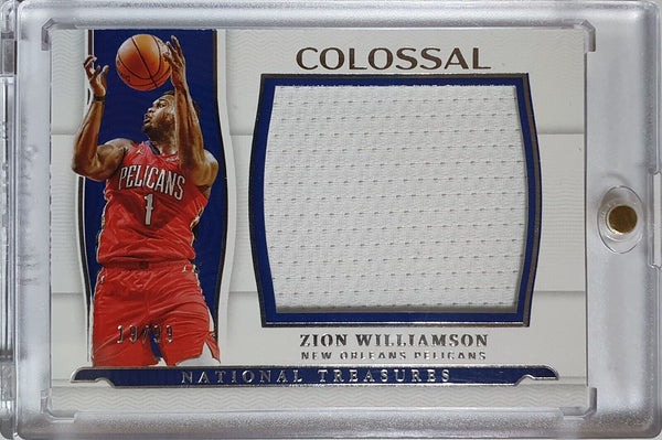 2021 Panini National Treasures Zion Williamson #PATCH /99 Jumbo Game Worn Jersey