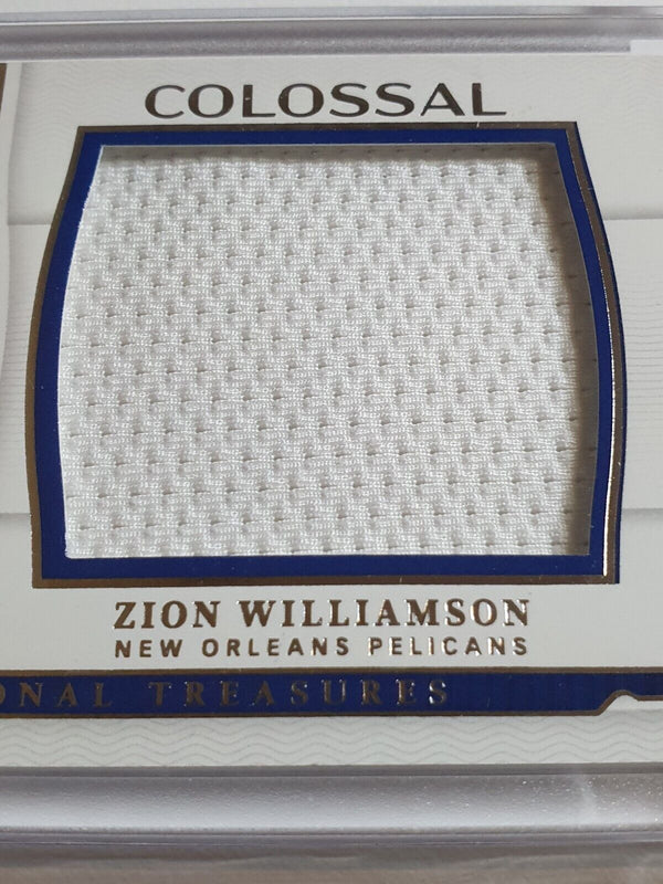 2021 Panini National Treasures Zion Williamson #PATCH /99 Jumbo Game Worn Jersey