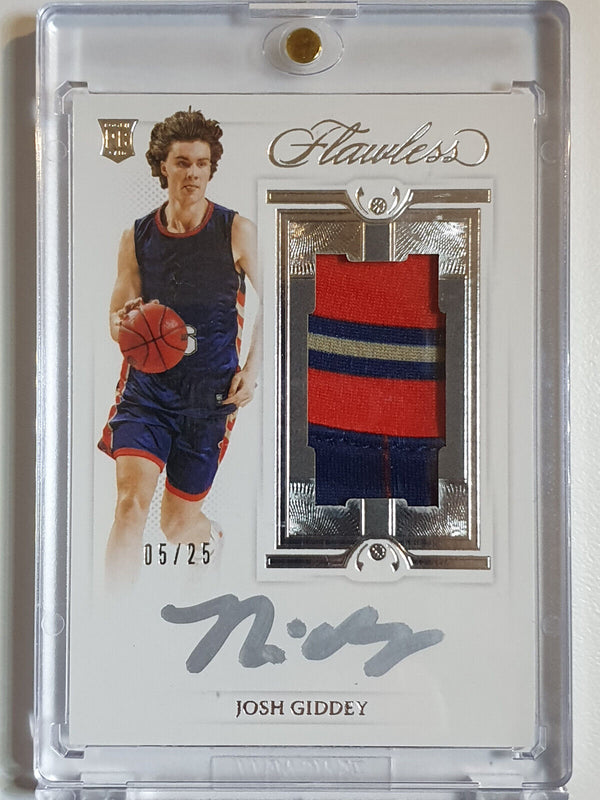 2021 Panini Flawless Josh Giddey Rookie #PATCH AUTO PRIME /25 RPA - Rare Gem