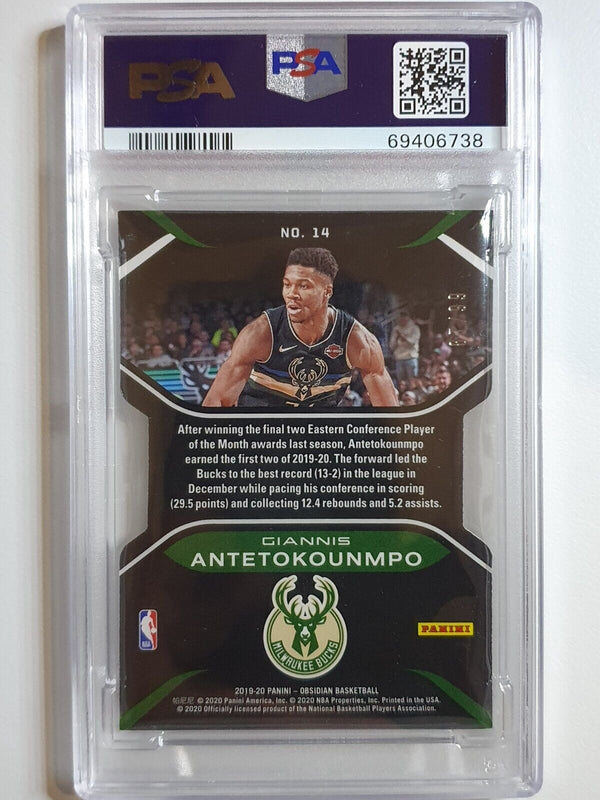 2019 Obsidian Giannis Antetokounmpo #14 ELECTRIC ETCH /99 - PSA 9 (POP 4)