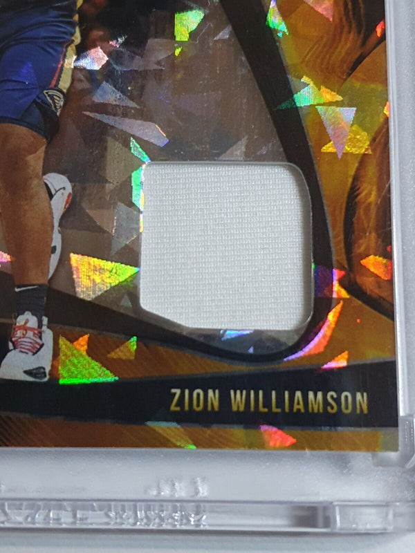 2019 Panini Zion Williamson Rookie #PATCH CRACKED ICE /99 Game Worn Jersey