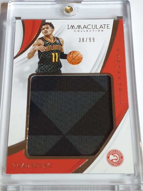 2018 Immaculate Trae Young Rookie #PATCH /99 2 Color Game Worn Jersey - Rare