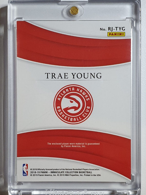 2018 Immaculate Trae Young Rookie #PATCH /99 2 Color Game Worn Jersey - Rare