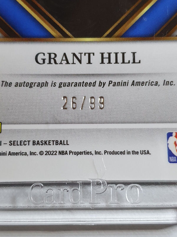 2021 Panini Select Grant Hill #AUTO NEON GREEN /99 Signatures - Ready to Grade