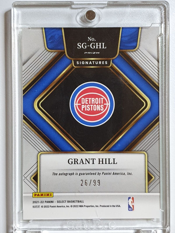 2021 Panini Select Grant Hill #AUTO NEON GREEN /99 Signatures - Ready to Grade