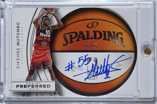 2014 Preferred Dikembe Mutombo AUTO /25 Roundball Die-Cut Autographs - Rare