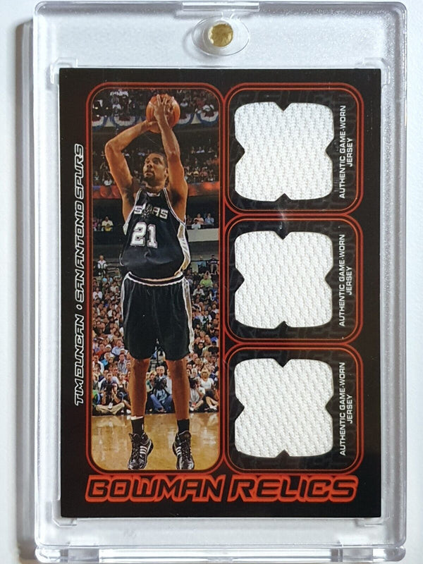 2006 Bowman Draft Picks & Stars Tim Duncan #PATCH /50 Game Worn Triple Jerseys