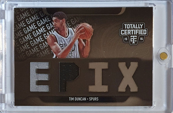 2015 Totally Certified Tim Duncan #PATCH EPIX /99 Dual Game Worn Jerseys - Rare