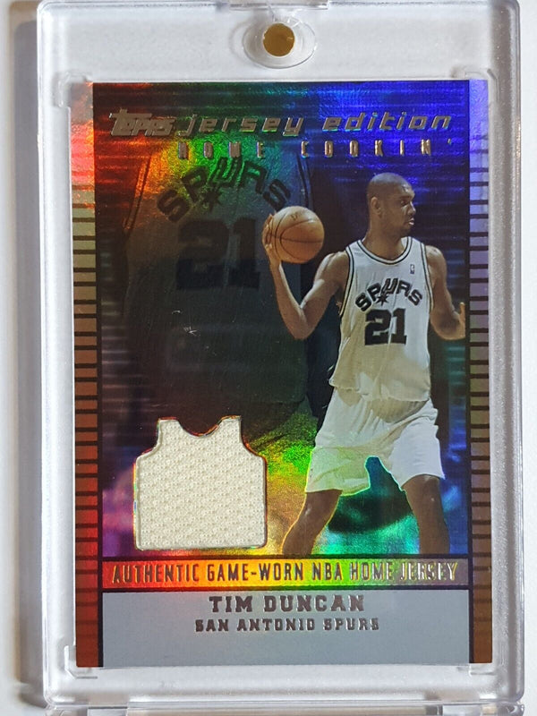 2003 Topps Jersey Edition Tim Duncan #PATCH COPPER /299 HOLO Game Worn Jersey