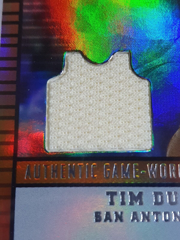 2003 Topps Jersey Edition Tim Duncan #PATCH COPPER /299 HOLO Game Worn Jersey