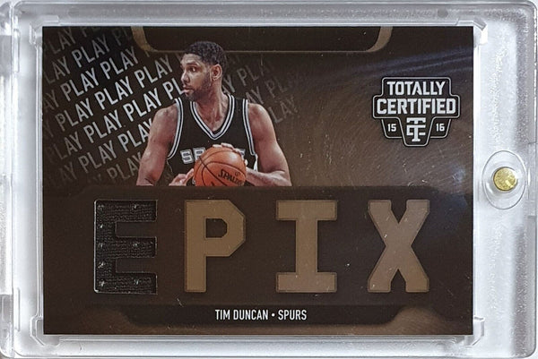 2015 Totally Certified Tim Duncan #PATCH EPIX /99 Game Worn Jerseys - Rare