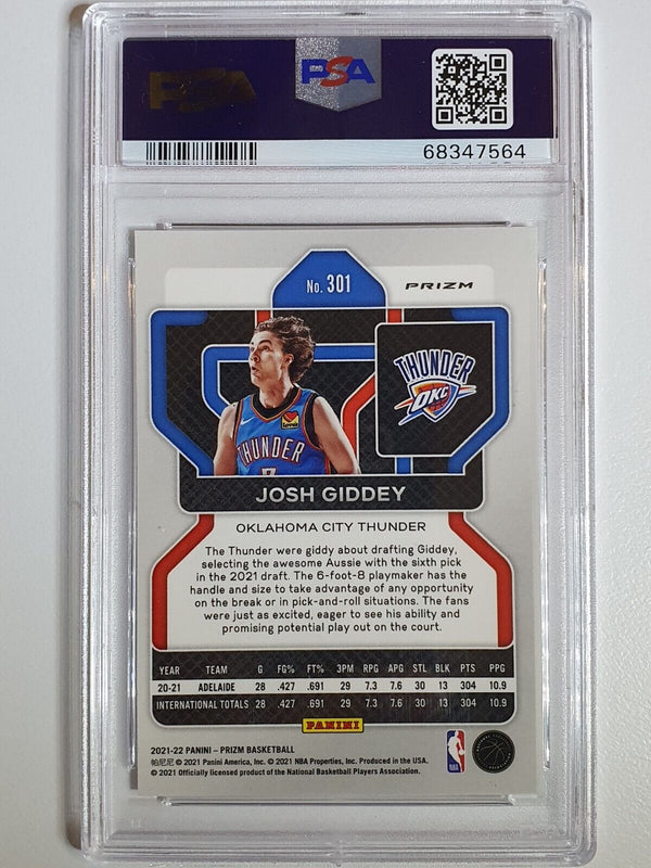 2021 Panini Prizm Josh Giddey Rookie #301 PREMIUM FACTORY SET - PSA 9 (LOW POP)