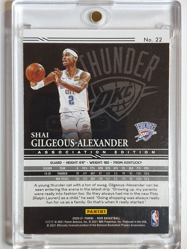 2020 Noir Shai Gilgeous-Alexander #22 SILVER /99 Association Edition - Rare
