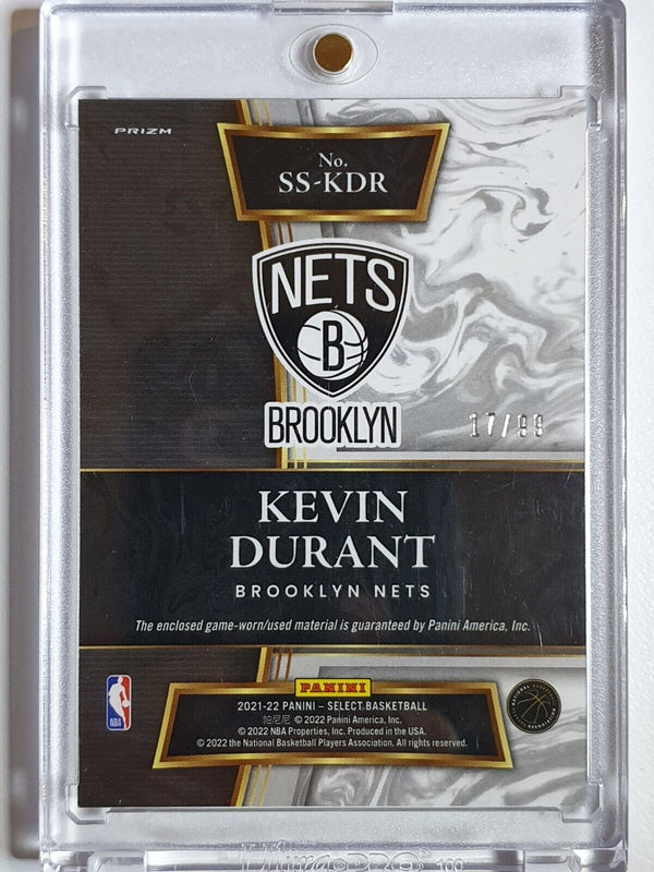 2021 Select Kevin Durant #PATCH PURPLE /99 Prizm Game Worn Jersey - Rare