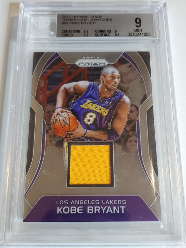 2017 Panini Prizm Kobe Bryant #PATCH Game Worn Jersey - BGS 9 (POP 6)