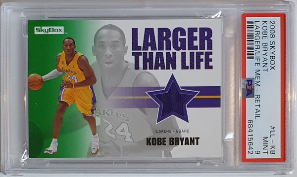 2008 Skybox Kobe Bryant #PATCH Game Worn Jersey Purple - PSA 9 (POP 1)