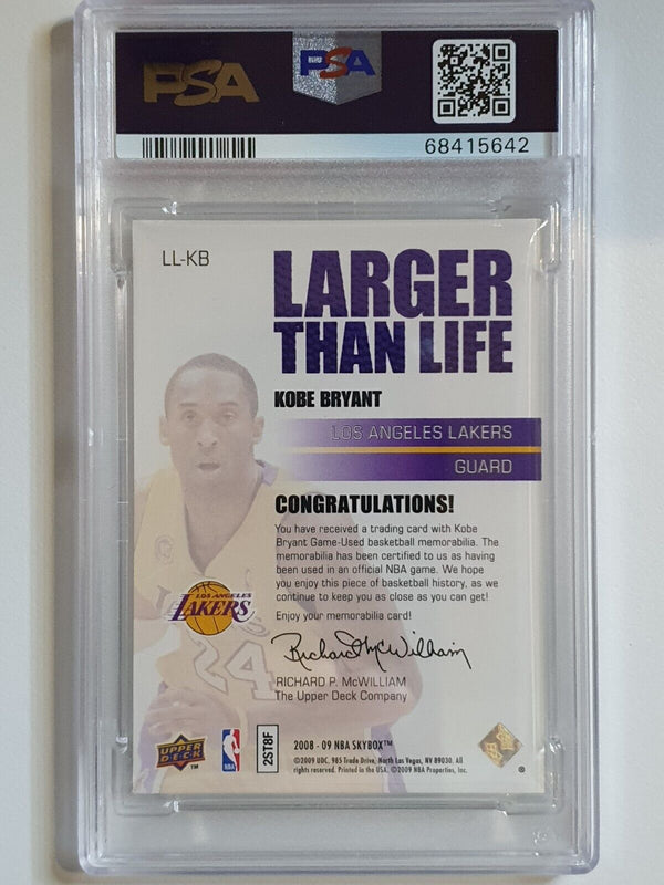 2008 Skybox Kobe Bryant #PATCH Game Worn Jersey Purple - PSA 9 (POP 1)