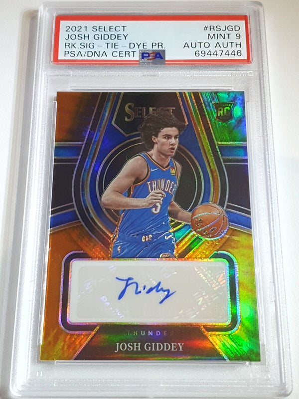 2021 Select Josh Giddey AUTO TIE-DYE /25 Rookie Signatures - PSA 9 (POP 2)