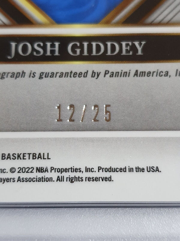 2021 Select Josh Giddey AUTO TIE-DYE /25 Rookie Signatures - PSA 9 (POP 2)