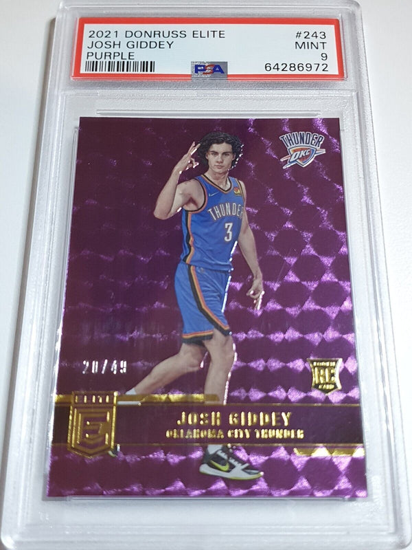 2021 Donruss Elite Josh Giddey Rookie #243 PURPLE /49 - PSA 9 (POP 2)