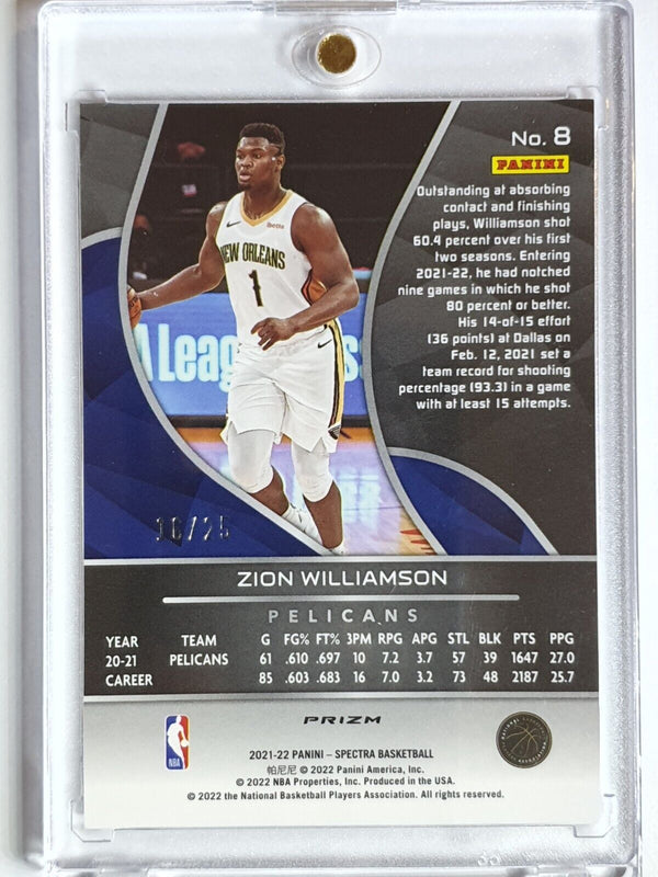 2021 Panini Spectra Zion Williamson #8 META Prizm /25 - Ready to Grade