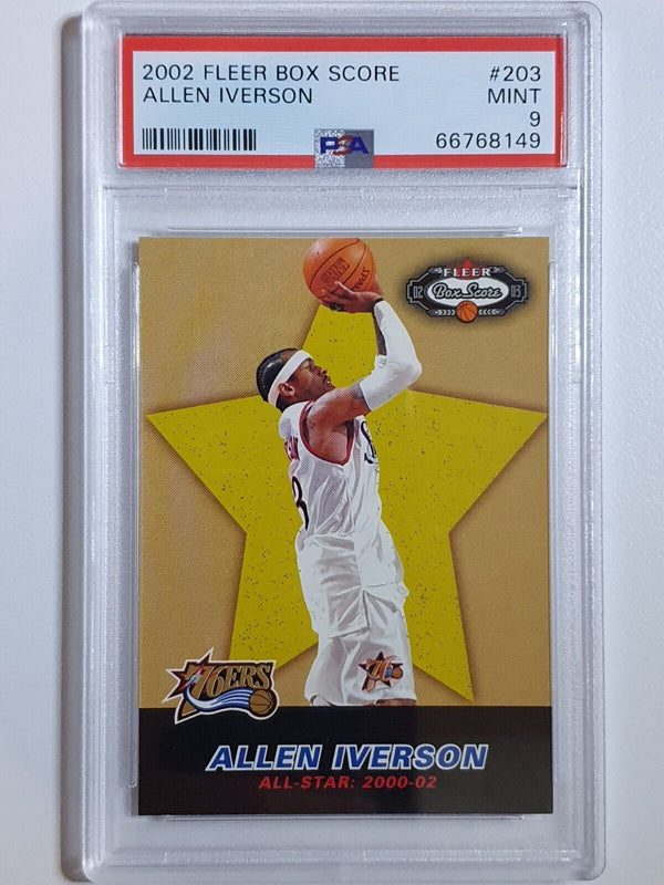 2002 Fleer Box Score Allen Iverson #204 All Star - PSA 9 (POP 1)