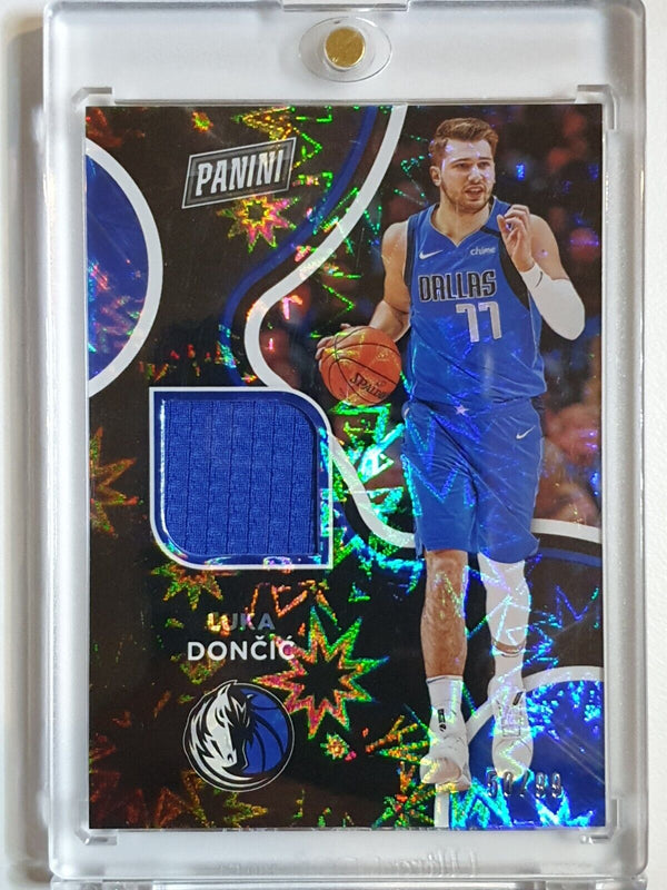 2020 Panini Luka Doncic #PATCH EXPLOSION /99 Game Worn Blue Jersey - Rare