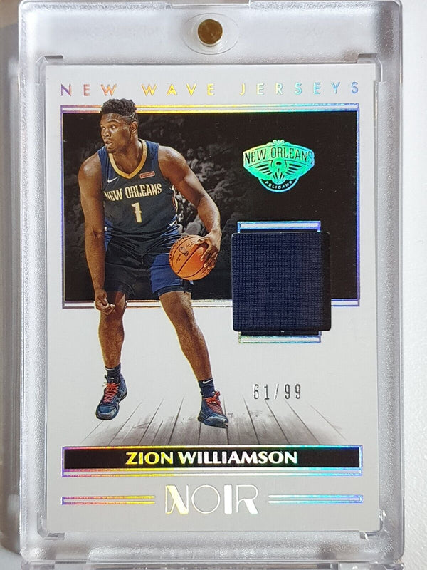 2019 Panini Noir Zion Williamson Rookie #PATCH /99 New Wave Worn Jersey - Rare