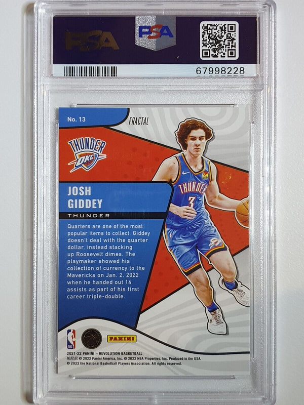 2021 Revolution Josh Giddey Rookie #13 FRACTAL RC - PSA 9 (POP 4)