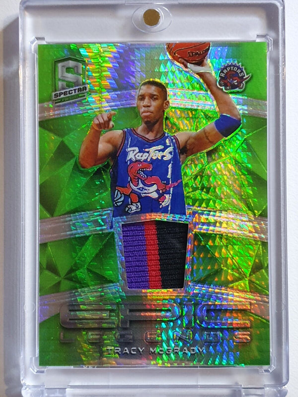 2018 Spectra Tracy McGrady #PATCH NEON GREEN /25 Game Worn Jersey - Rare