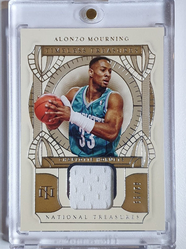 2020 National Treasures Alonzo Mourning #PATCH /99 Game Worn Jersey - Rare