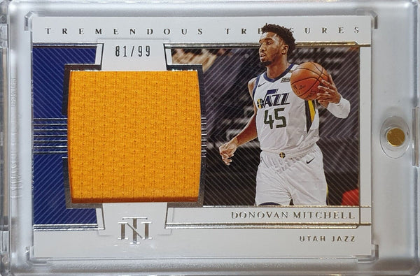 2020 National Treasures Donovan Mitchell #PATCH /99 Game Worn Jumbo Jersey