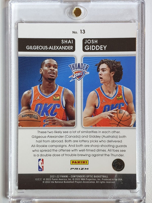2021 Contenders Optic Josh Giddey Shai Gilgeous-Alexander #13 RED ICE - Rare