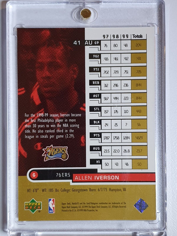 1999 Upper Deck HoloGrFX Allen Iverson #41 GOLD AuSOME- Ready for Grading