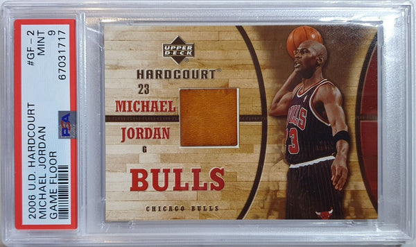 2006 Upper Deck Michael Jordan #GF-2 Hardcourt USED GAME FLOOR - PSA 9 (POP 7)