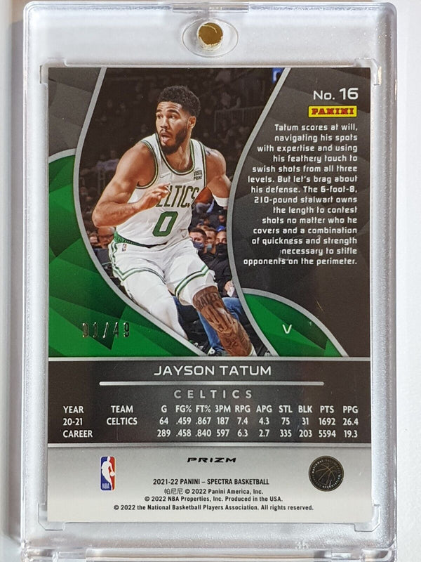 2021 Spectra Jayson Tatum #16 INTERSTELLAR Prizm /49 Variation - Ready to Grade