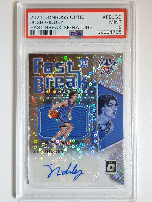 2021 Donruss Optic Josh Giddey Rookie AUTO FAST BREAK - PSA 9 (POP 3)