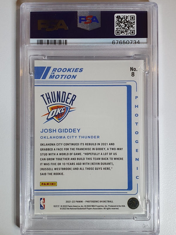 2021 Photogenic Josh Giddey Rookie GOLD /10 In Motion - PSA 9 (POP 1)