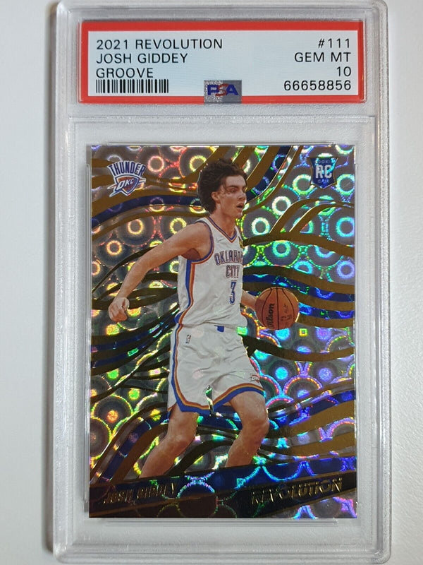 2021 Revolution Josh Giddey Rookie #111 GROOVE HOLO RC - PSA 10 (POP 24)