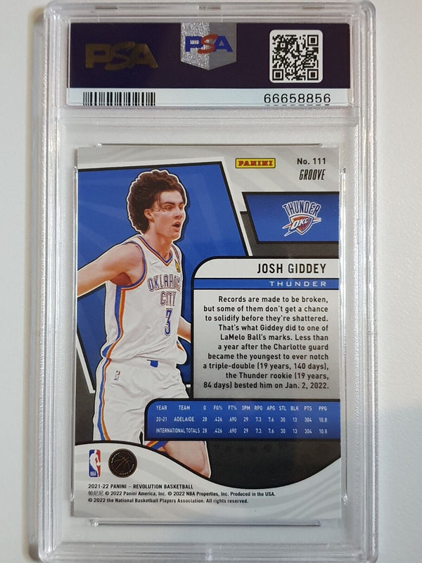 2021 Revolution Josh Giddey Rookie #111 GROOVE HOLO RC - PSA 10 (POP 24)