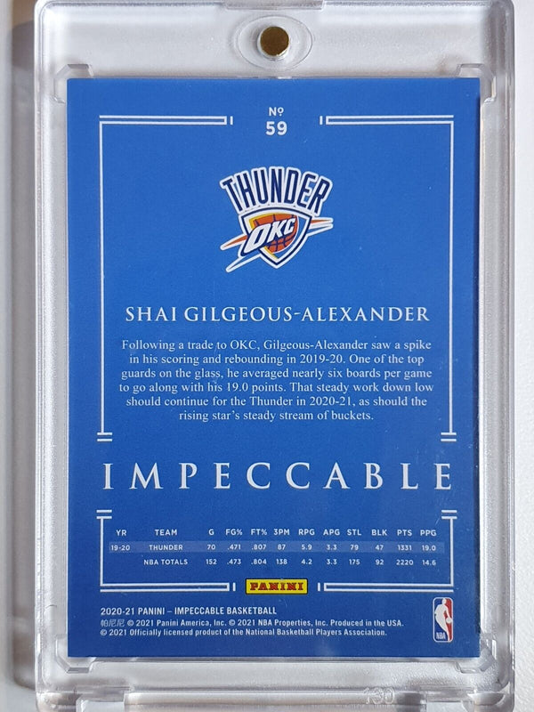 2020 Panini Impeccable Shai Gilgeous-Alexander #59 GOLD /60 - Ready to Grade