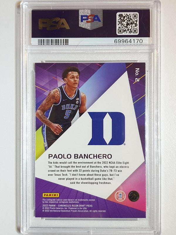 2022 Panini Chronicles DP Paolo Banchero Rookie #2 Recon - PSA 9 (POP 9)