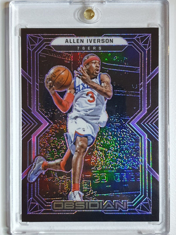 2021 Panini Obsidian Allen Iverson #138 ELECTRIC ETCH PURPLE /99 Holo - Rare